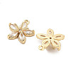 Brass Micro Pave Clear Cubic Zirconia Charms KK-C054-18G-2