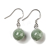Natural Jadeite Round Ball Dangle Earrings EJEW-H307-01P-2