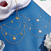 4Pcs 2 Colors Sun Moon Star Alloy Boot Strap Chains FIND-AB00062-5