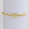 Brass Beaded Stretch Bracelets for Women FS-WG560D0-23-1