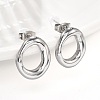 304 Stainless Steel Chunky Oval Studs Earrings for Women EJEW-K306-28P-3