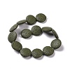 Flat Round Dyed Natural Lava Rock Beads Strands G-L435-14-24-2