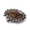 Natural Tiger Eye Pendants G-G983-01AS-04-4