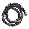 Handmade Fancy Antique Glazed Porcelain Ceramic Round Beads Strands PORC-L019-6mm-07A-3