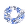Electroplate Imitation Jade & Opaque & Transparent Glass Beads Strands EGLA-Q135-6x8MM-01G-3