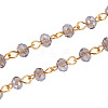 Handmade Rondelle Glass Beads Chains for Necklaces Bracelets Making X-AJEW-JB00037-05-4