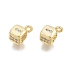 Brass Pave Clear Cubic Zirconia Charms KK-N231-346-2