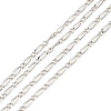 Anti-Tarnish Rhodium Plated 925 Sterling Silver Figaro Chains STER-F052-15P-1