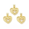 Rack Plating Brass Micro Pave Clear Cubic Zirconia Charms KK-C011-06G-3