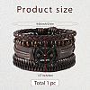 1Pc Cowhide & Imitation Leather Cord Knitted Multi-strand Bracelets AJEW-GF0011-50C-2