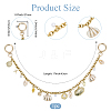 Alloy & ABS Plastic Imitation Pearl & Electroplated Natural Shell Tassel 304 Stainless Steel Bag Decorative Chains HJEW-BM00057-2