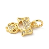 Brass Micro Pave Cubic Zirconia Pendants KK-U053-01G-02-2