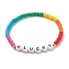 Word LUCKY Stretch Bracelets BJEW-JB07524-06-1