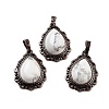 Natural Howlite Teardrop Pendants G-K363-01R-27-1