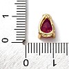 Teardrop Brass Micro Pave Cubic Zirconia Slide Charms KK-C119-16G-01-3