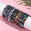 Natural & Synthetic Gemstone and Synthetic Hematite Adjustable Braided Bead Bracelets BJEW-H626-01-1