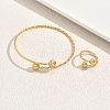 Stainless Steel Round Cuff Bangle & Rings Sets for Women XN0505-5