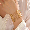 Hollow Brass Rhombus Wide Link Bracelets for Women GM9840-3