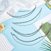 2Pcs Alloy Curb Chain with Plastic Pearl Bead Double Layer Boot Strap Chains AJEW-ME0003-15-5