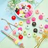 48Pcs 12 Colors Velvet Imitation Rabbit Fur European Beads FIND-SZ0019-28-5