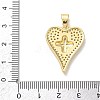 Two Tone Brass Micro Pave Clear Cubic Zirconia Pendants KK-L268-025G-03-3