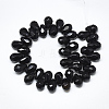 Natural Dyed & Heated Black Onyx Beads Strands G-S357-C02-11-2