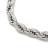 Tarnish Resistant 5MM 201 Stainless Steel Rope Chain Bracelets for Women BJEW-R318-02P-2