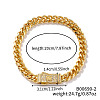 Luxurious Classic Brass Clear Cubic Zirconia Curb Bracelets for Women CS9199-2-1