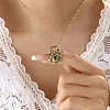 304 Stainless Steel Dyed Black Synthetic Turquoise Pendant Necklaces for Women WGB4F0A-01-2