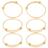 6Pcs Adjustable 304 Stainless Steel Wire Cuff Bangle Making MAK-BBC0001-24A-G-7