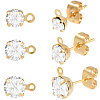 Brass Rhinestone Stud Earring Findings KK-BBC0021-13G-1