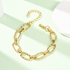 304 Stainless Steel Twisted Oval Link Chain Bracelets for Women BJEW-F536-05G-1