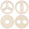 2 Sets Plywood Candle Wick Holders WOOD-BC0001-24B-1