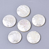 Natural White Shell Mother of Pearl Shell Cabochons X-SSHEL-N034-42-1
