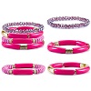 4Pcs 4 Style Acrylic Chunky Curved Tube Stretch Bracelet Sets BJEW-SW00074-01-1