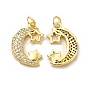 Rack Plating Brass Cubic Zirconia Pendants KK-G459-04G-1