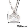 Fashionable Brass Micro Pave Clear Cubic Zirconia Bear Paw Print Pendant Necklaces for Women DN9774-1-2