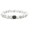 Natural Howlite Bead Stretch Bracelets for Women EQ9496-3-1