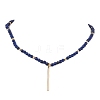 Natural Lapis Lazuli Beads Necklaces & Leverback Earrings Sets SJEW-JS01302-6