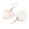 Rack Plating Brass Natural White Shell Dangle Earrings EJEW-N055-52G-2