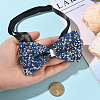 1Pc Polyester with Rhinestone Bow Ties for Bridegroom AJEW-SP0003-32D-4