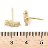 Brass Micro Pave Clear Cubic Zirconia Stud Earrings EJEW-R016-26G-16-5