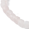 Natural Rose Quartz Cube Beads Stretch Bracelets for Women BJEW-JB13179-02-4
