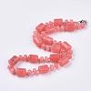 Natural Rhodochrosite Beaded Necklaces NJEW-S392-27-1