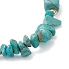 Synthetic Turquoise Chip & Cuboid Beaded Stretch Bracelets for Women BJEW-JB10808-06-4