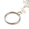 Alloy Findings with Natural White Moonstone Beads and Natural Howlite Beads Keychain KEYC-JKC00119-05-4