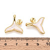 Brass with Shell Enamel Cup Pearl Peg Bails Pin Pendants LS-KK-T079-12G-4
