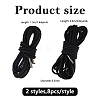 4pcs 2 Sizes Polyester Elastic Cords with Metal Cord End OCOR-WH0063-116-2