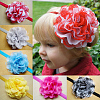 Fashionable Elastic Baby Headbands Hair Accessories with Lace Flower OHAR-Q002-16-1
