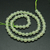 Natural New Jade Stone Round Bead Strands G-O039-16-4mm-1